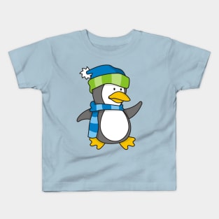 Little Penguin Walking on Snow Kids T-Shirt